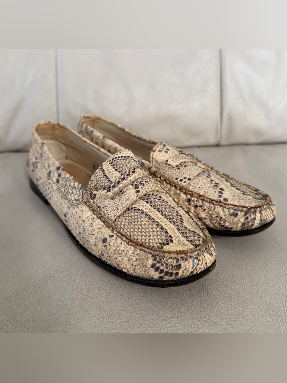 Tod’s Snakeskin Loafers, size 37 (USA 7)